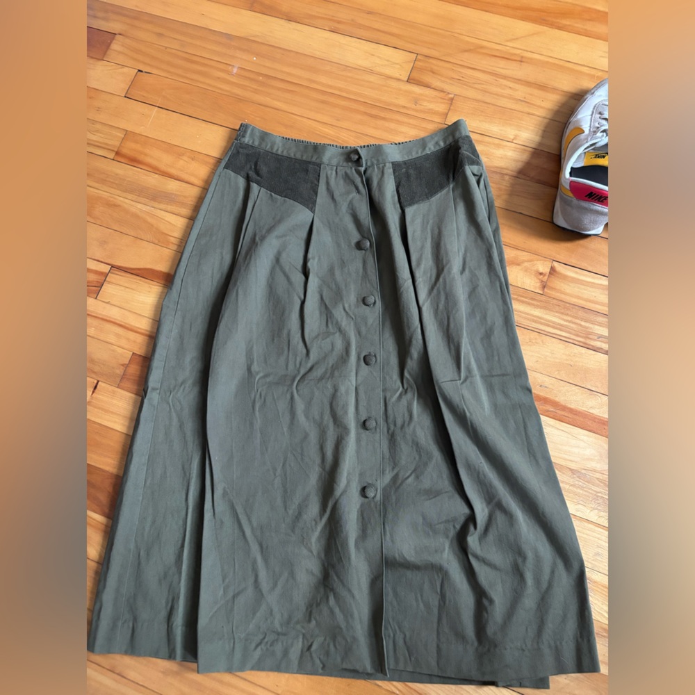 Green long skirt